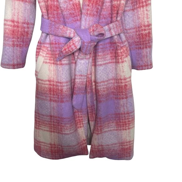 Hutch Pink White Plaid Tie-Waist Kat Coat Sz XS - Picture 8 of 8